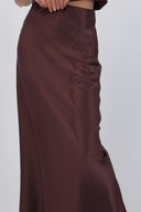 Falda maxi satinada