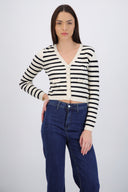 Cardigan rayas tejido de punto