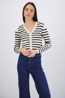 Cardigan rayas tejido de punto