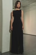 Vestido maxi drop waist falda mesh