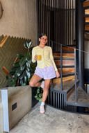 Shorts de lino rayas