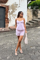 Top with striped detail and neckline